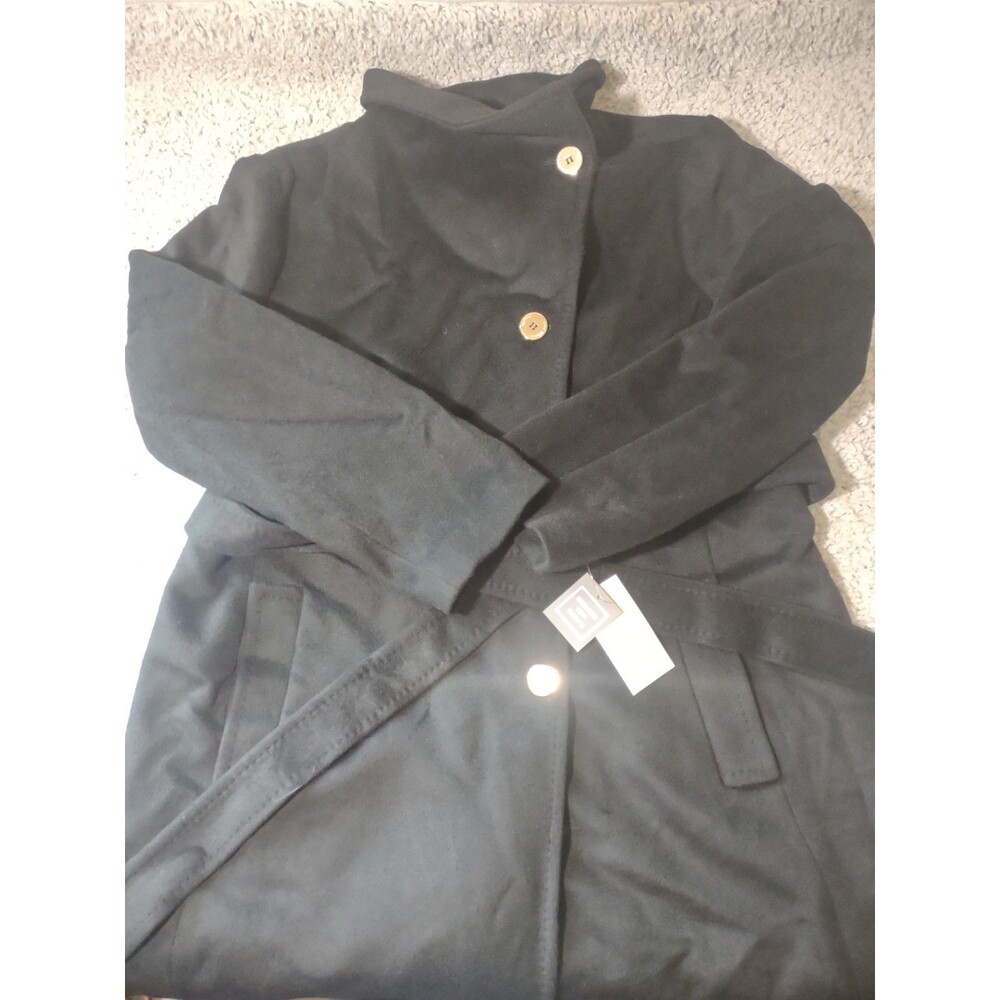 Nwt Michael Kors For Macy's Black Wool Blend Belted Coat Size XXL $400 Retail